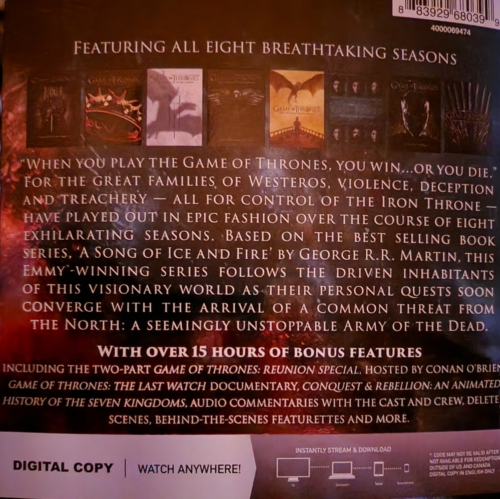 Game of Thrones Complete Series- Box Set - Picture 2 of 2